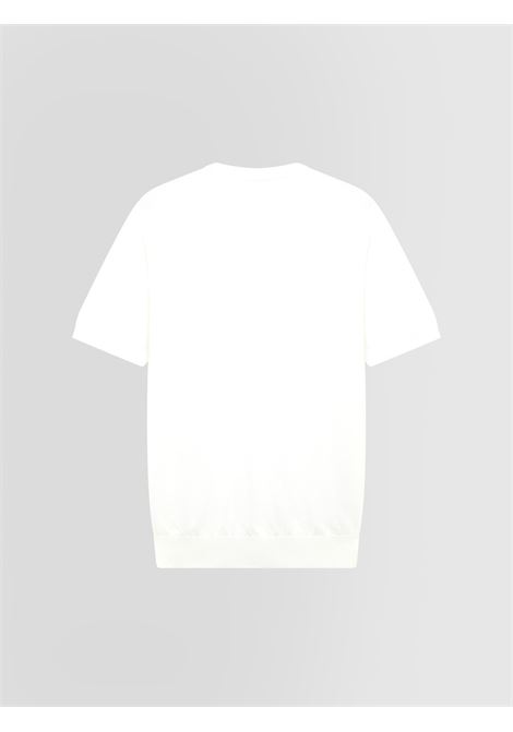 Alpha Studio girocollo in crepe di cotone bianco ALPHA STUDIO | Maglieria | AU-5040C1000